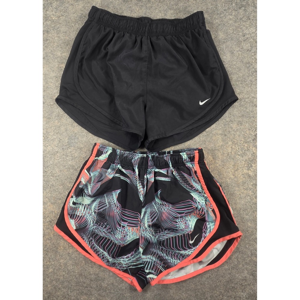 Nike Dri-FIT Tempo Running Shorts Bundle Womens Small Black Abstract Print 2pk